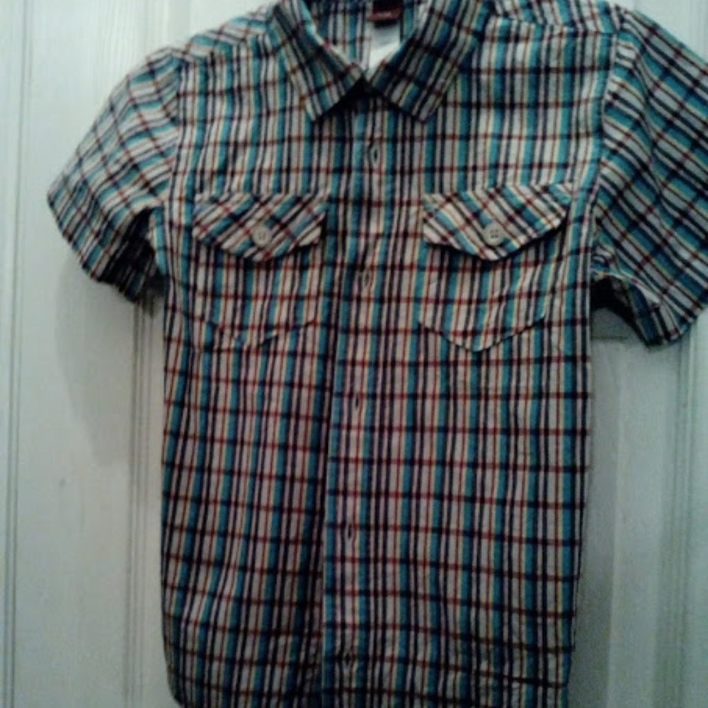 **NWOT Tea Plaid Boys Short-sleeve Shirt Size 6